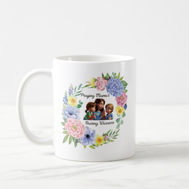 Caneca De Café Oração à mamãe Dia de as mães cristã floral (Esquerda)