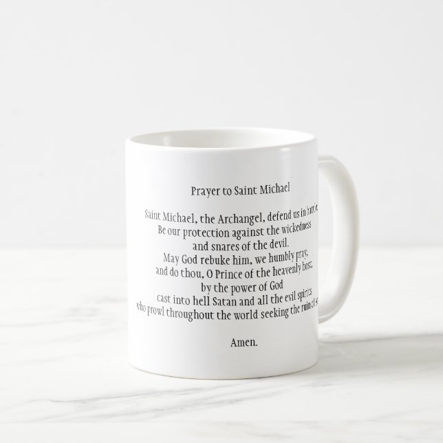 Caneca De Café Oração ao Santo Michael Mug (Frente Esquerda)