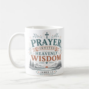 Caneca De Café Oração Convida Sabedoria Celestial Citação Cristã