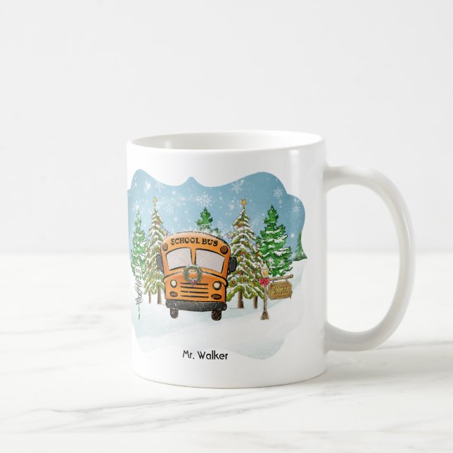 Caneca De Café Oração de Natal do Motorista de Ônibus Escolar Per (Direita)