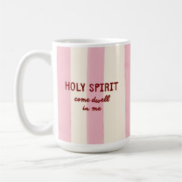 Caneca De Café Oração do Espírito Santo Adoração Listras Rosa