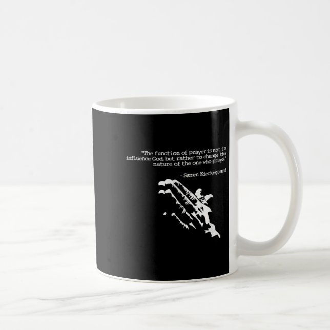 Caneca De Café Oração E Fé Citação Kierkegaard Orando Presente (Direita)