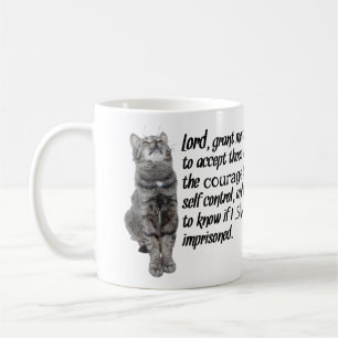 Caneca De Café Oração engraçada da serenidade com gatos