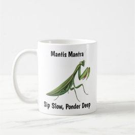 Caneca De Café Oração Ilustrada Mantis Personalizada