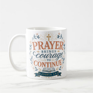 Caneca De Café Oração Traz Coragem Para Continuar Citação Cristã