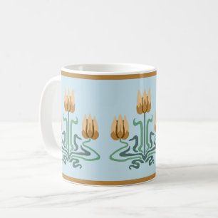 Caneca De Café Orange Art Nouveau Tulip Trio Coffee Mug