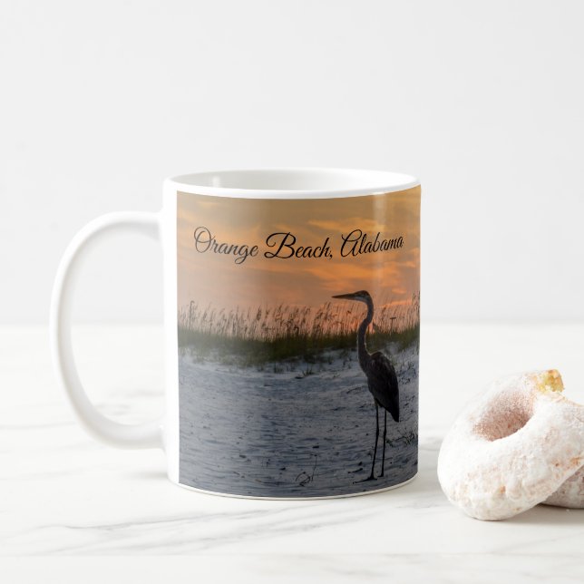 Caneca De Café Orange Beach Sunset (Com Donut)