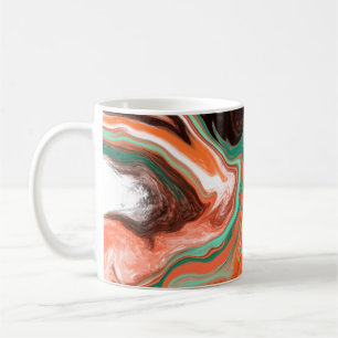 Caneca De Café Orange Brown Abstrato Art moderno