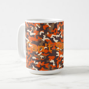 Caneca De Café Orange & Brown Camo não pode me ver
