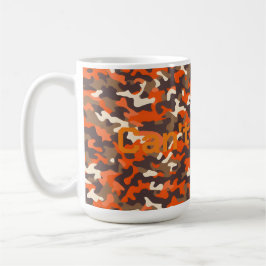 Caneca De Café Orange & Brown Camo não pode me ver