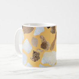 Caneca De Café Orange Brown Terrazzo Pattern