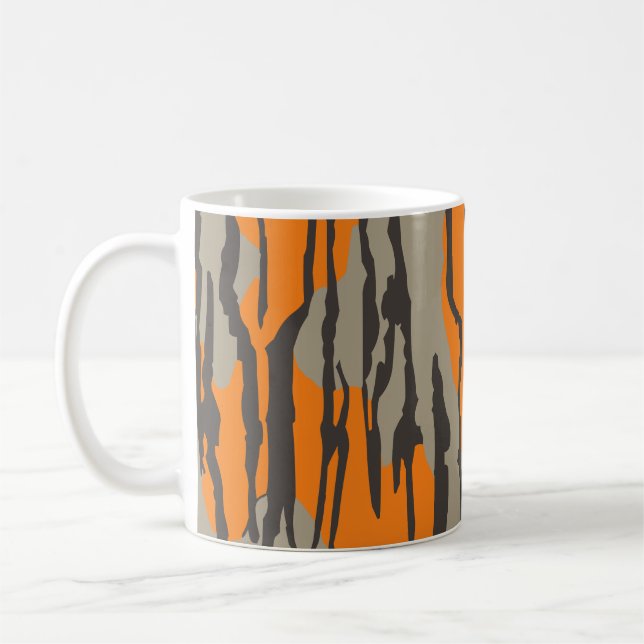 Caneca De Café Orange Camo Bottomland Camo Patterno (Esquerda)