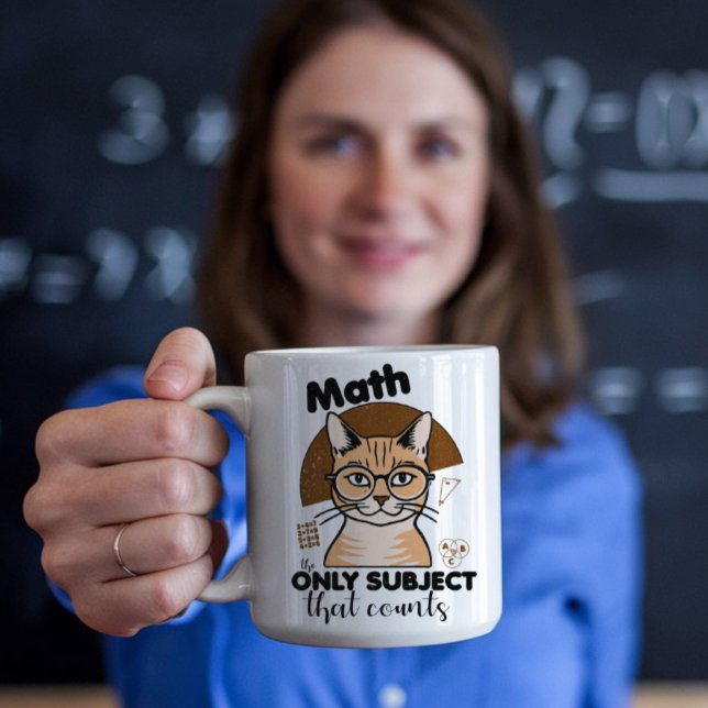 Caneca De Café Orange Cat com professor de matemática dizendo (Criador carregado)