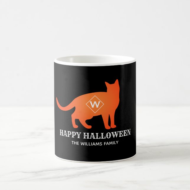 Caneca De Café Orange Cat Happy Halloween Family (Centro)
