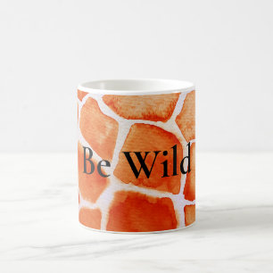 Caneca De Café Orange Giraffe Animal Print