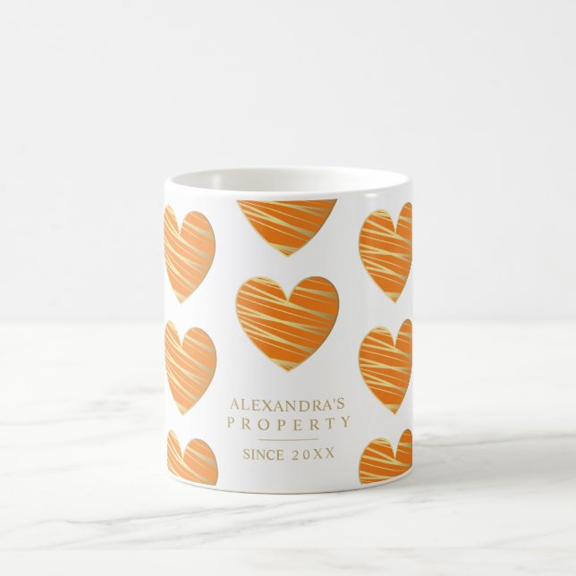 Caneca De Café Orange Heart Best Friends All Occasion Gift  (Centro)