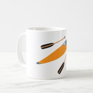 Caneca De Café Orange Kayak com Oars