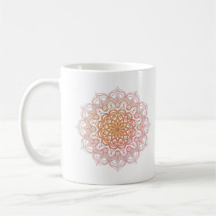 Caneca De Café Orange Mandala