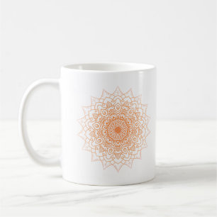 Caneca De Café Orange Mandala