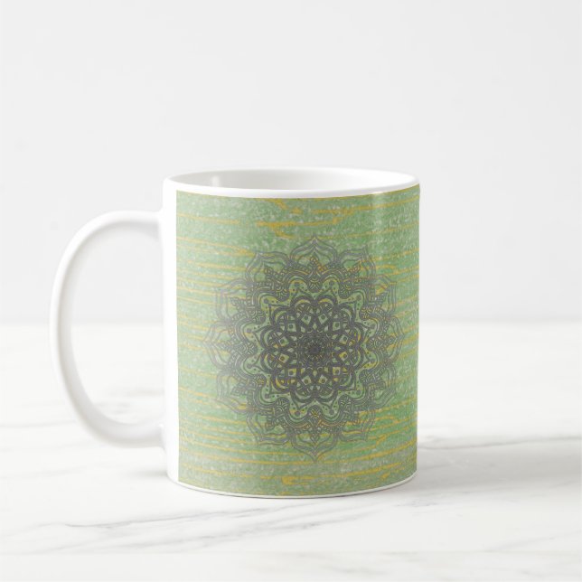Caneca De Café Orange Mandala Coffee Mug (Esquerda)