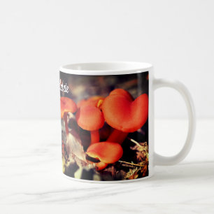 Caneca De Café Orange Mushrooms Nature Personalized