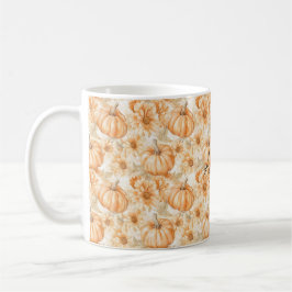 Caneca De Café Orange Peach Pumpkins & Flowers