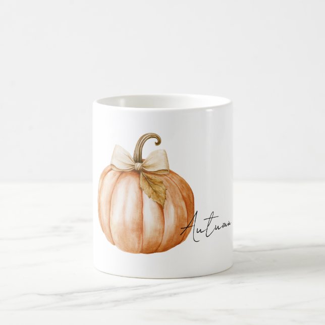 Caneca De Café Orange Pumpkin Cream Bow Leaf (Centro)