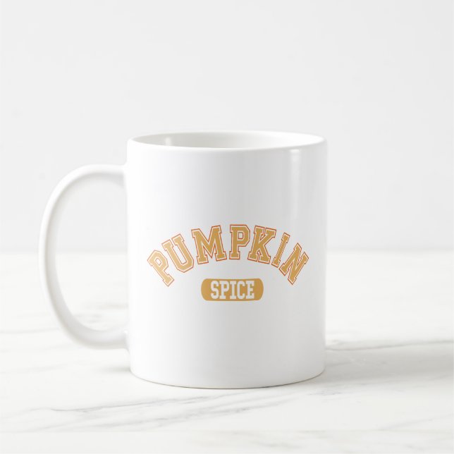 Caneca De Café Orange Pumpkin Spice College - Letra Inscrita (Esquerda)