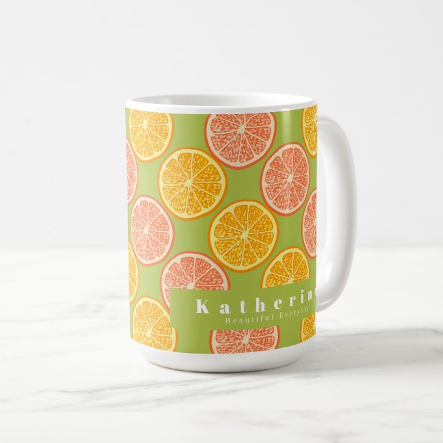 Caneca De Café Orange Summer Green (Frente Esquerda)