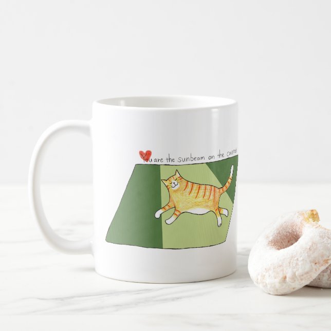 Caneca De Café Orange Tabby Cat You are Sunbeam on the Carpet (Com Donut)