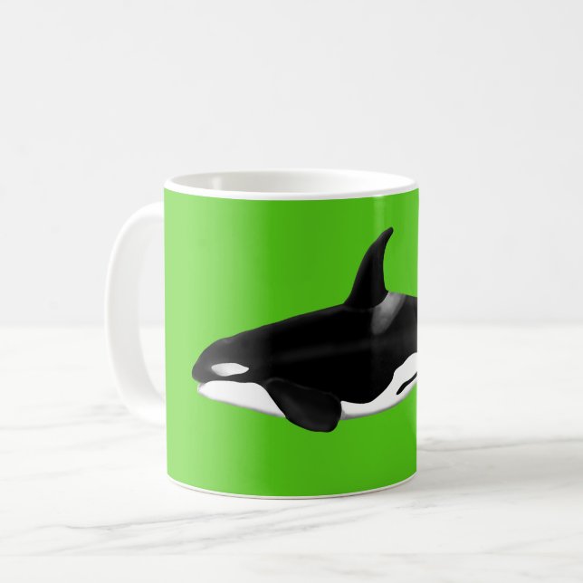 Caneca De Café Orca Mug em verde (Frente Esquerda)