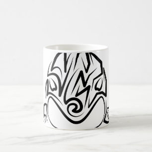 Caneca De Café Orca Tribal Negra