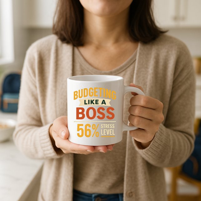Caneca De Café Orçamento Como um Chefe Engraçado Nível de Estress (Criador carregado)