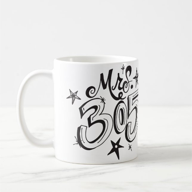 Caneca De Café Ordem feita sob encomenda - "Sra. 305" (Esquerda)