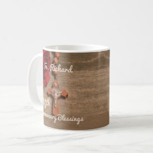Caneca De Café Ordenação do Padre 10º Aniversário Rosa e Rosary