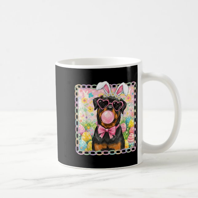 Caneca De Café orelhas de coelho de páscoa cachorro engraçado rot (Direita)