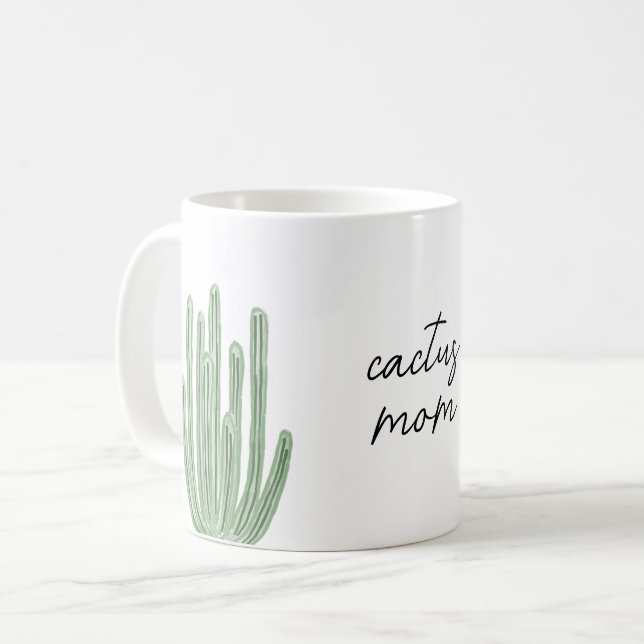 Caneca De Café Organ Pipe Cactus Mãe Watercolor (Frente Esquerda)