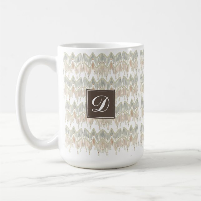 Caneca De Café Orgânico Boho Abstrato Macrame (Esquerda)