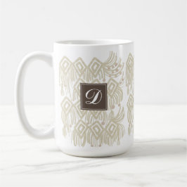 Caneca De Café Orgânico Boho Abstrato Macrame Cores Naturais
