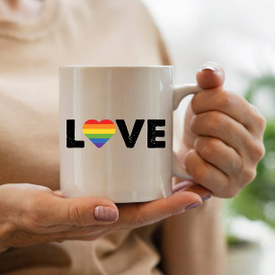 Caneca De Café Orgulho Amor é Amor Igualdade Gay Arco-íris LGBTQ