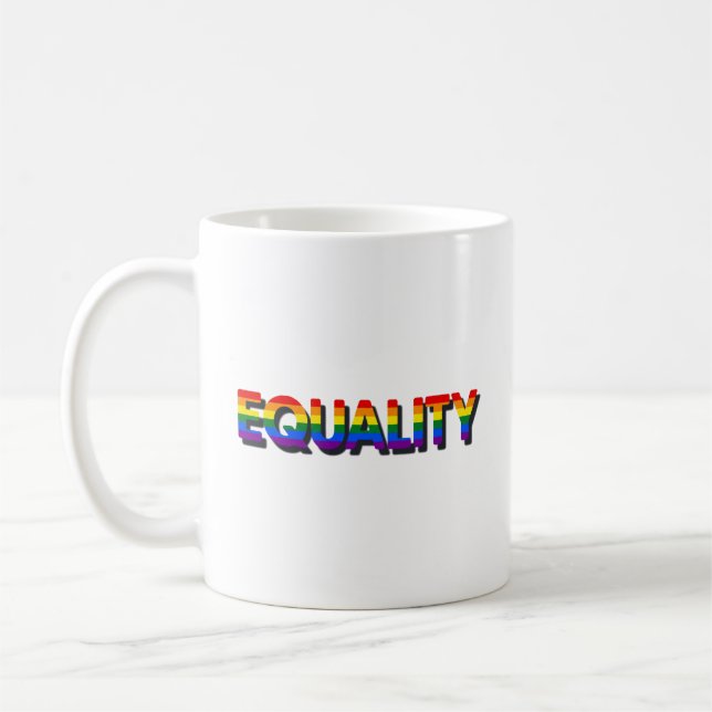Caneca De Café Orgulho Arco-íris Igualdade (Esquerda)