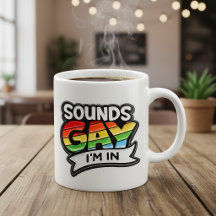 Caneca de Café Orgulho Arco-Íris Soa Gay Estou Den