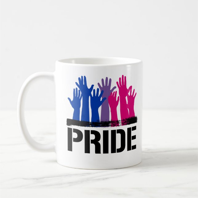 Caneca De Café Orgulho Bissexual Juntos (Esquerda)