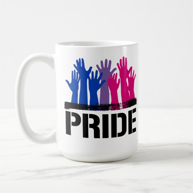 Caneca De Café Orgulho Bissexual Juntos (Esquerda)