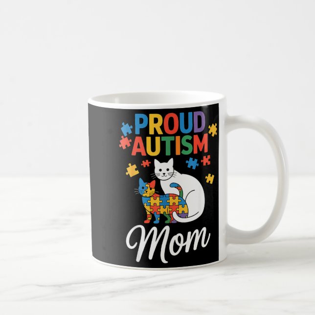 Caneca De Café Orgulho da conscientização do autismo mãe do autis (Direita)