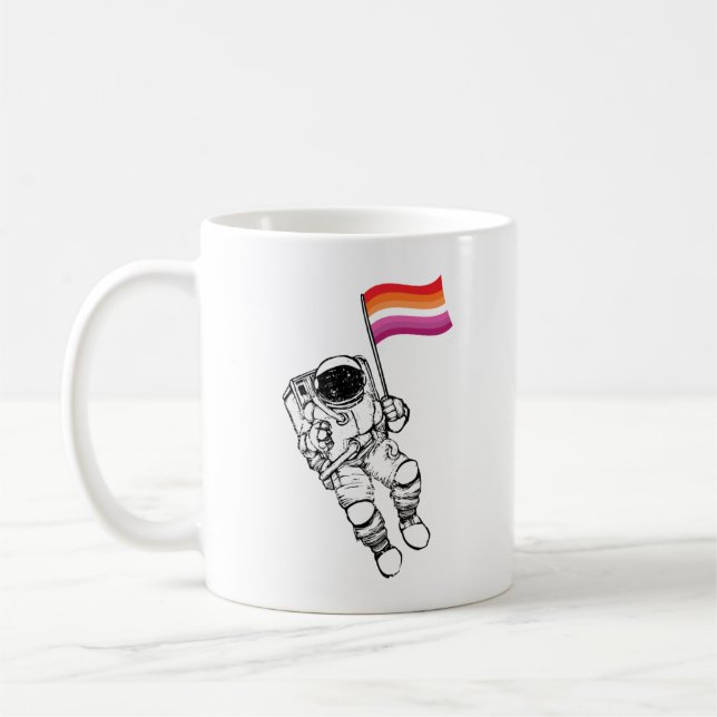 Caneca De Café Orgulho da Lua Mulher Lésbica (Esquerda)