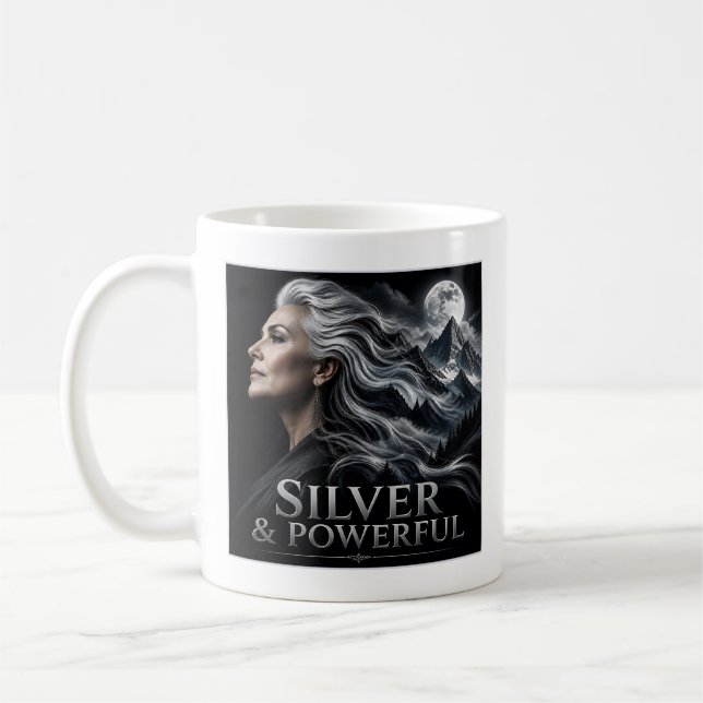 Caneca De Café Orgulho de Cabelo Grisalho Prateado e Poderoso Irm (Esquerda)