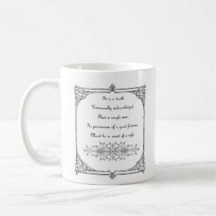 Caneca De Café Orgulho de Jane Austen e linha citações do