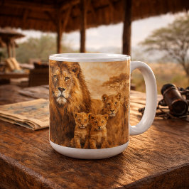 Caneca De Café Orgulho de Leão Africano | Safari de Vida Selvagem