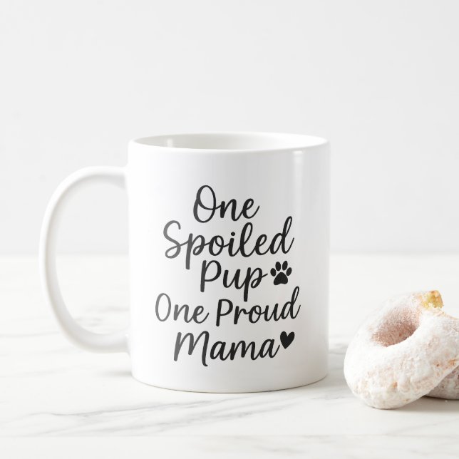 Caneca De Café Orgulho de Mãe de Cachorro Letra Manuscrita Divert (Com Donut)